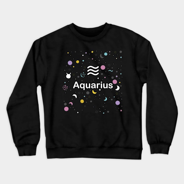 Aquarius zodiac sign Crewneck Sweatshirt by aleo